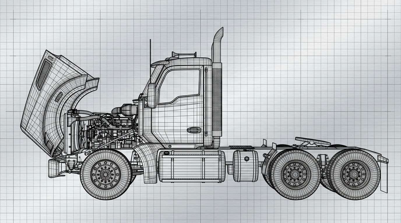 Wireframe Camión Kenworth